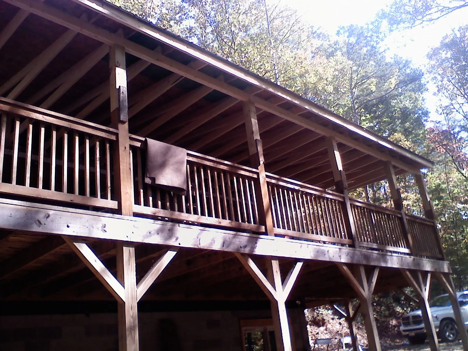 Timber framing under a new elevated porch and deck — Roof Leak Repair in Bassett by Roofing Brothers